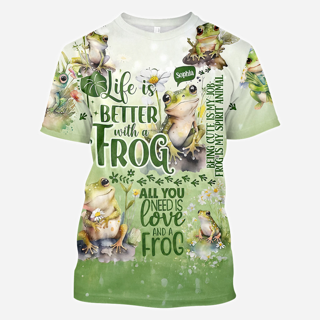 Life Is Better With Frogs - Personalized Frog All Over Shirt