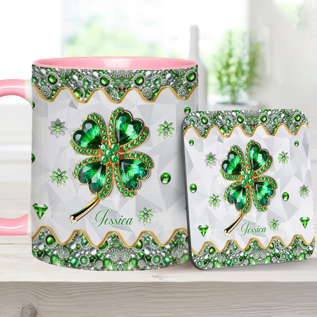 Lucky Four-Leaf Clover - Personalized Saint Patrick's Day Accent Mug