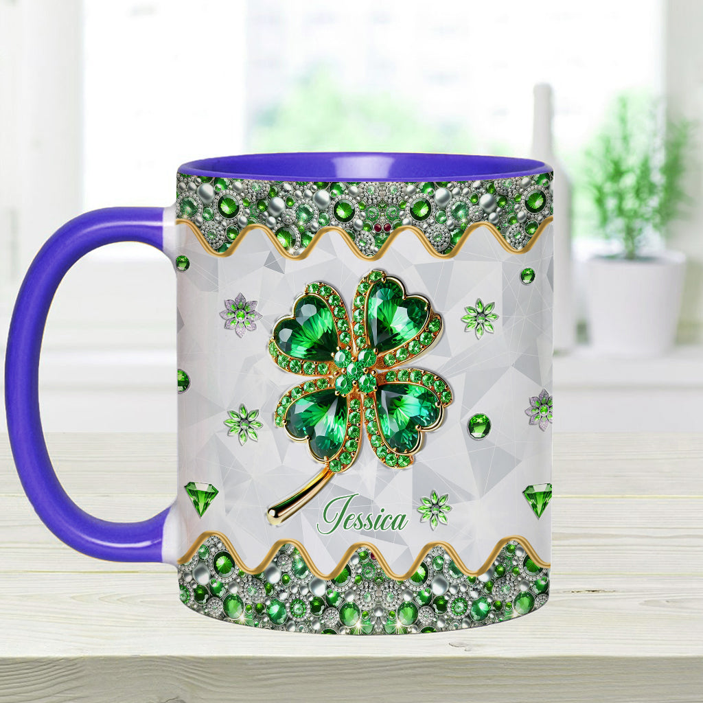 Lucky Four-Leaf Clover - Personalized Saint Patrick's Day Accent Mug