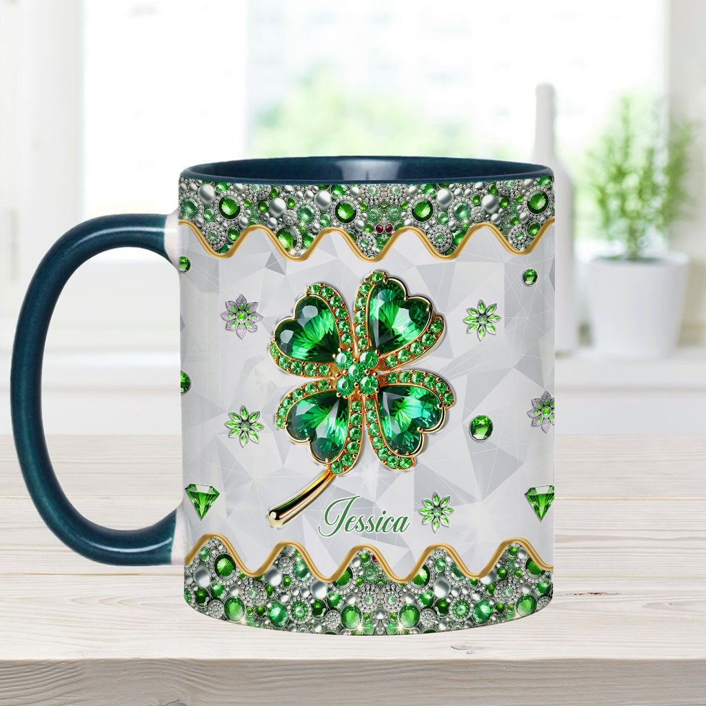 Lucky Four-Leaf Clover - Personalized Saint Patrick's Day Accent Mug