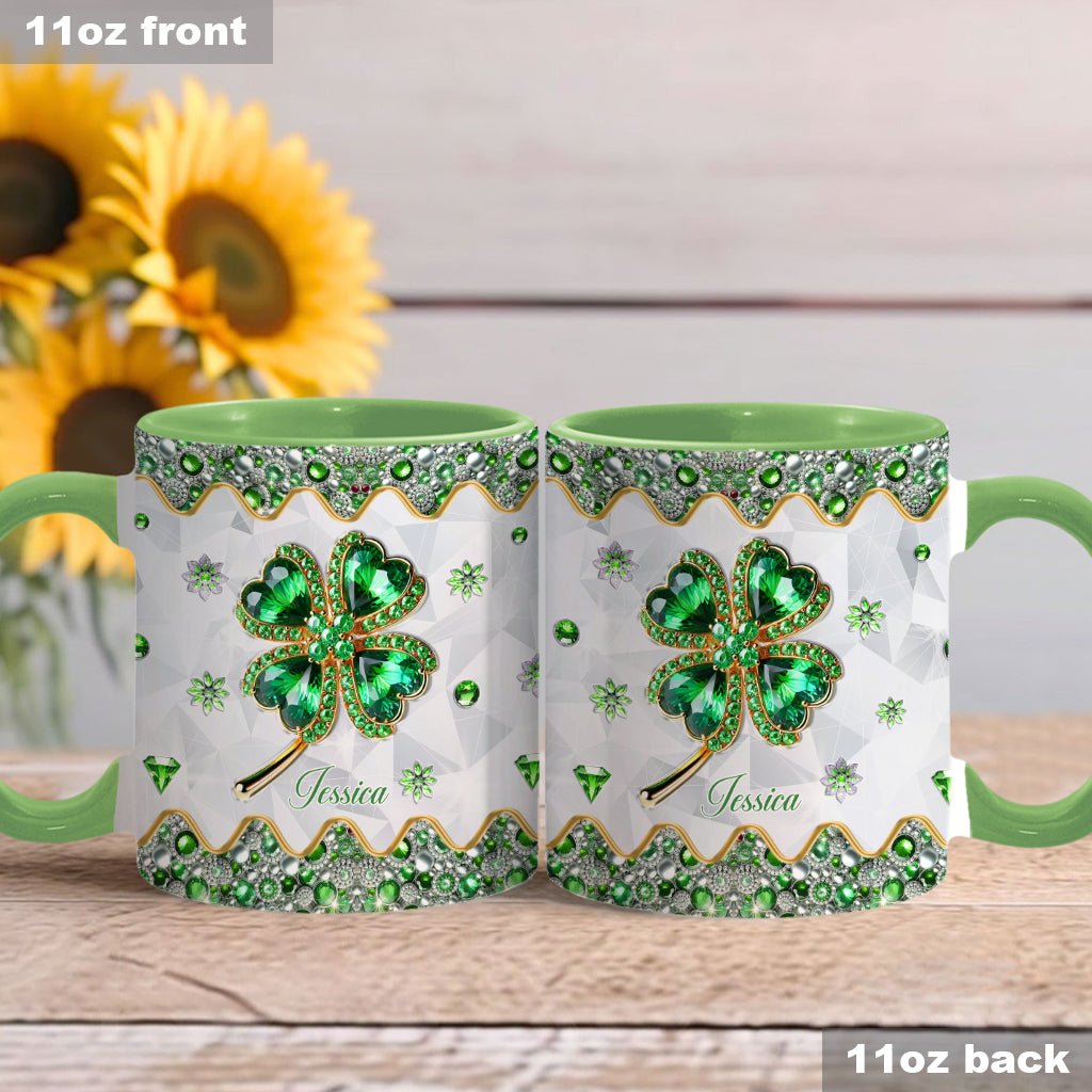 Lucky Four-Leaf Clover - Personalized Saint Patrick's Day Accent Mug