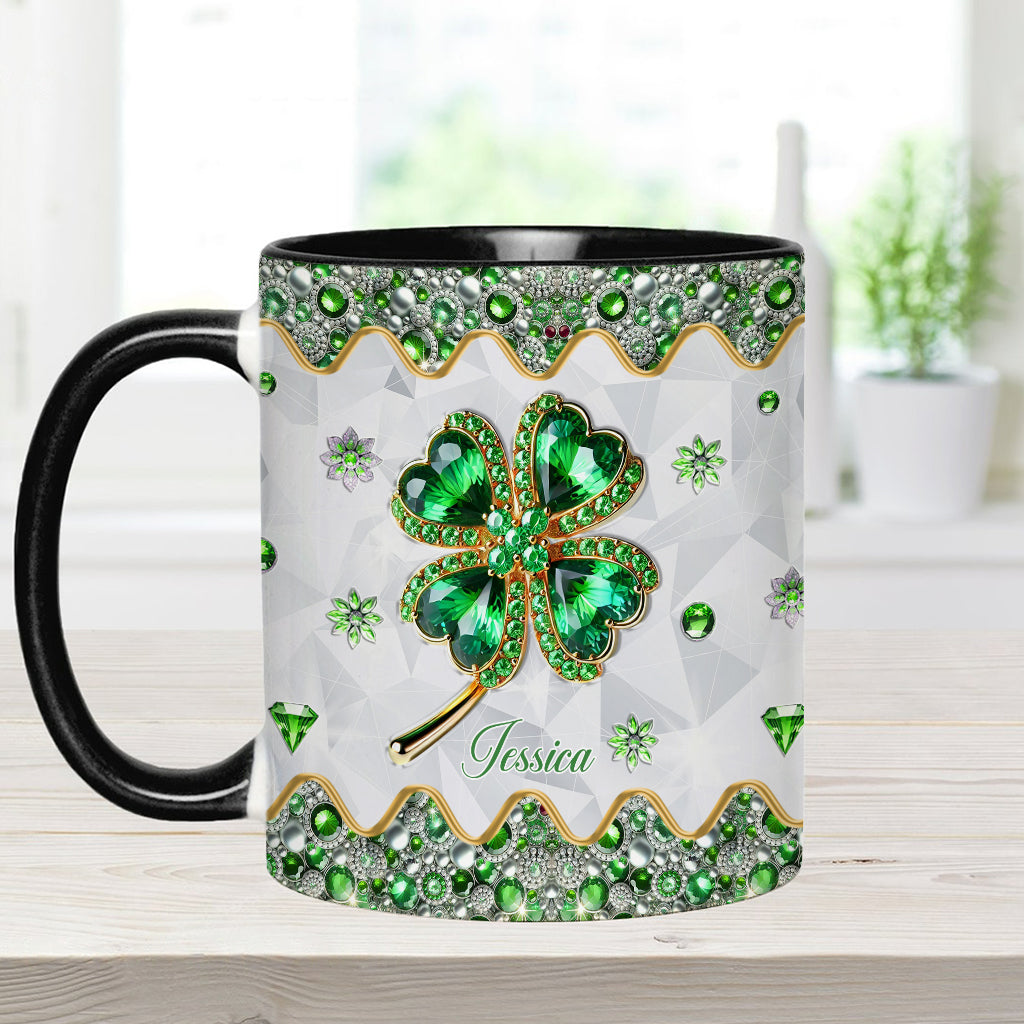 Lucky Four-Leaf Clover - Personalized Saint Patrick's Day Accent Mug