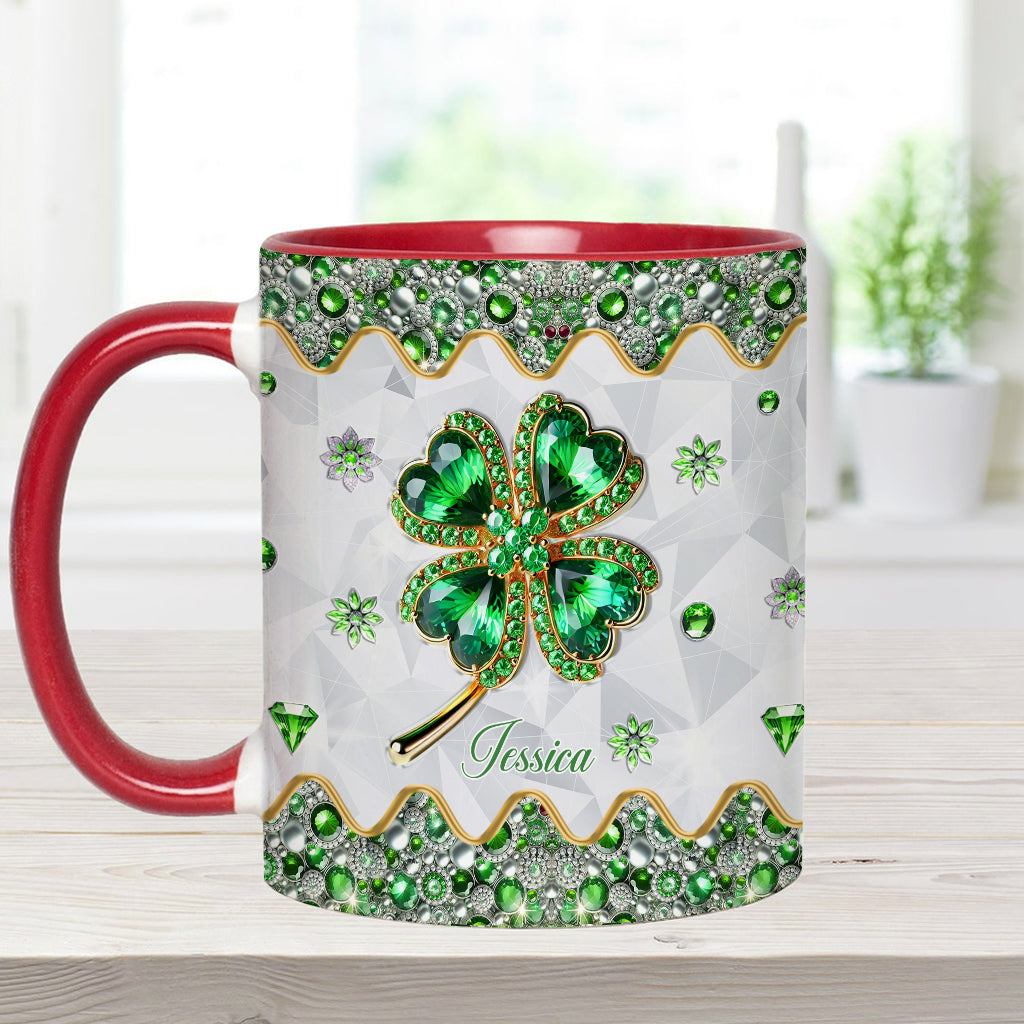 Lucky Four-Leaf Clover - Personalized Saint Patrick's Day Accent Mug