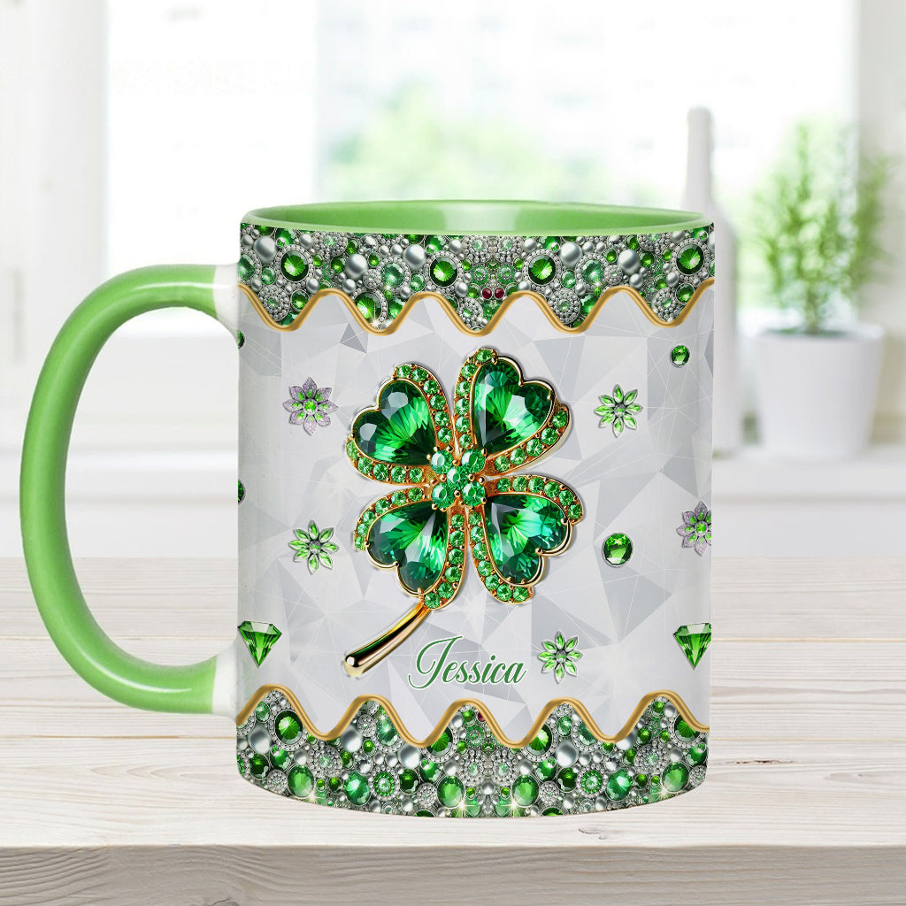 Lucky Four-Leaf Clover - Personalized Saint Patrick's Day Accent Mug
