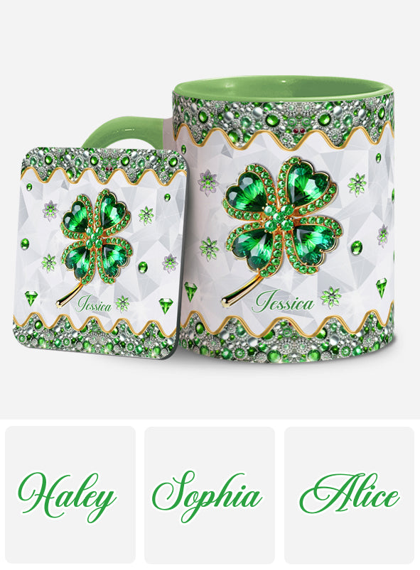 Lucky Four-Leaf Clover - Personalized Saint Patrick's Day Accent Mug