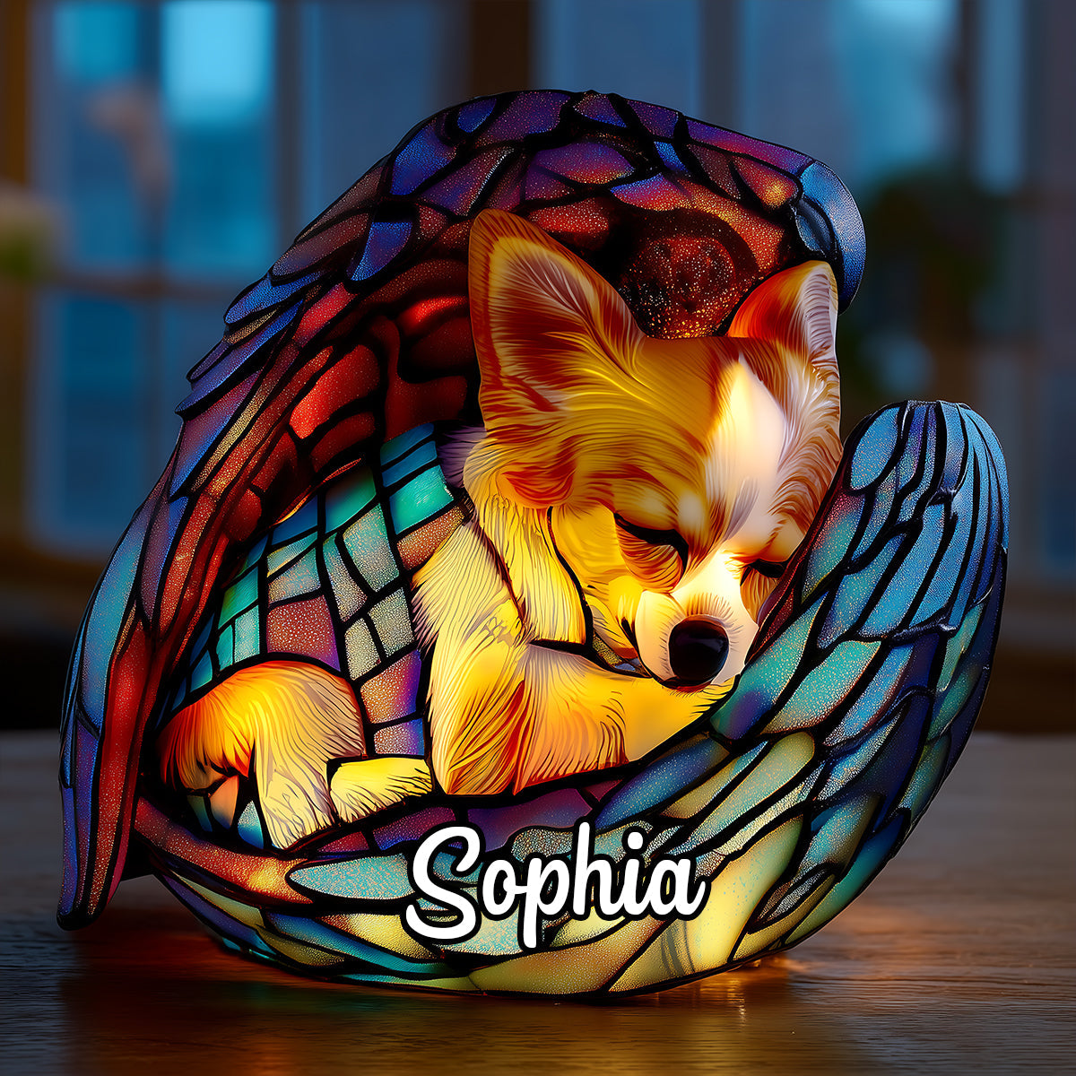 Sleeping Chihuahua - Personalized Dog Acrylic LED Night Light