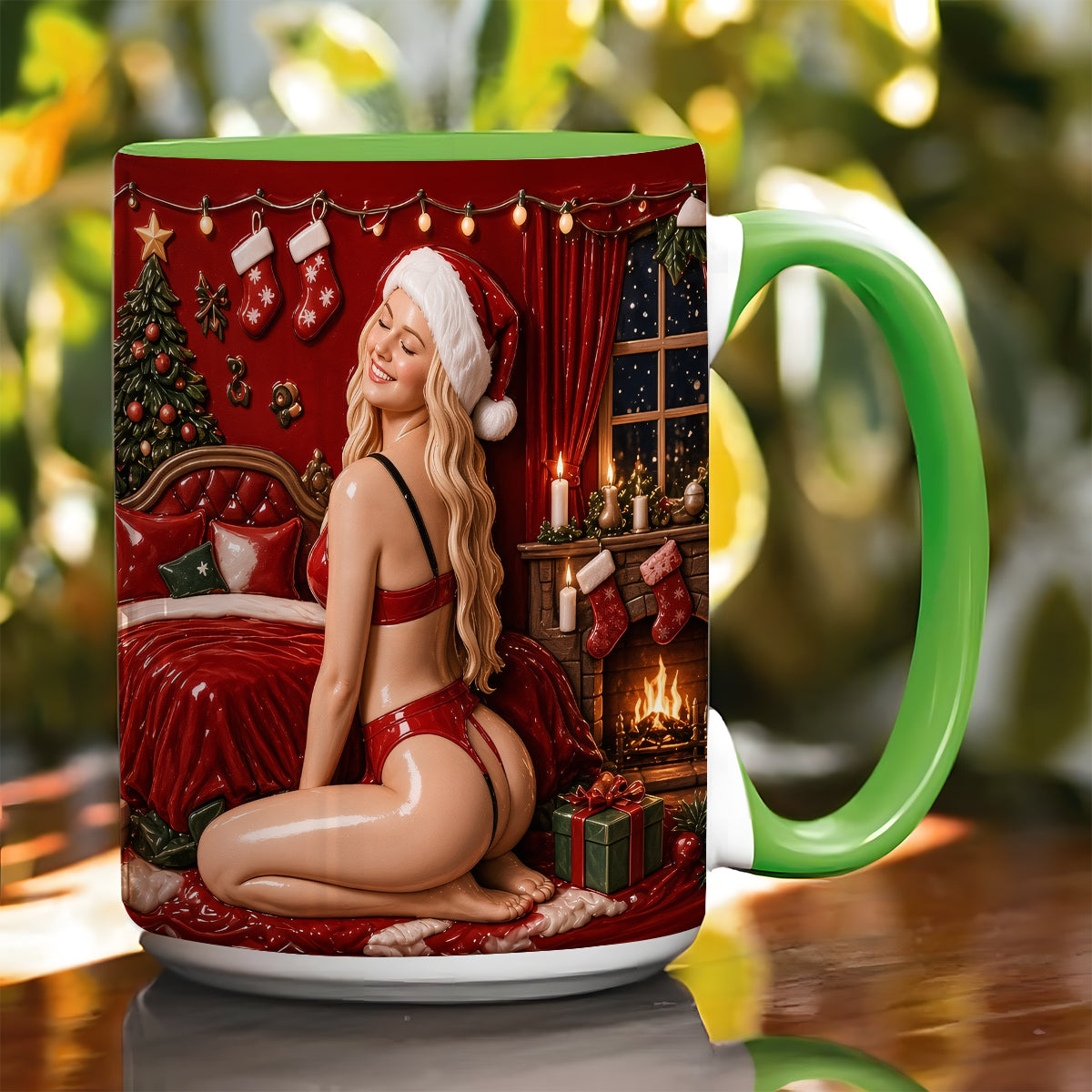 All I Want For Christmas Is You - Personalized Spicy Couple Bottom Printed Accent Mug