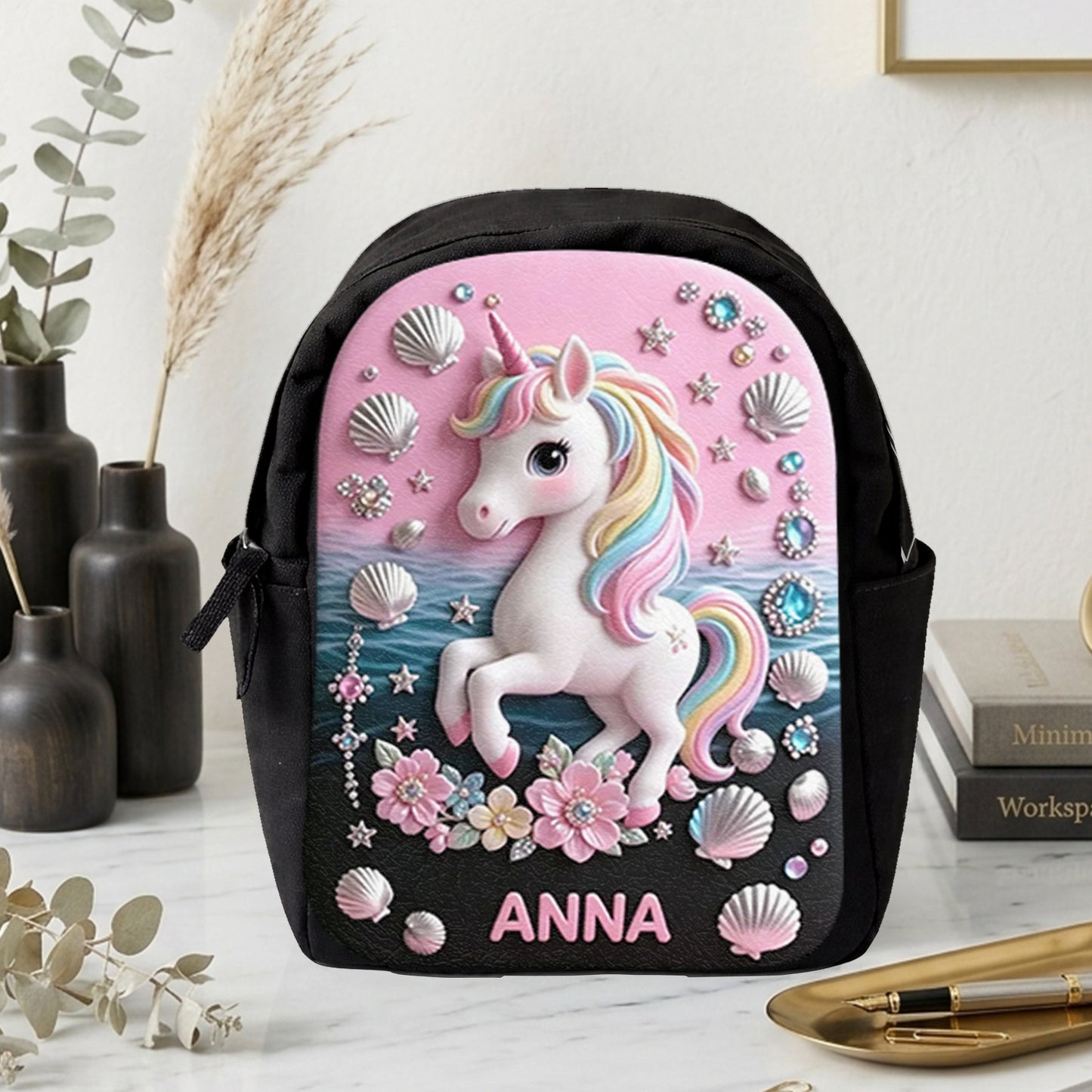 Back To School Gift Idea - Personalized Kid Changeable Leather Patch Backpack