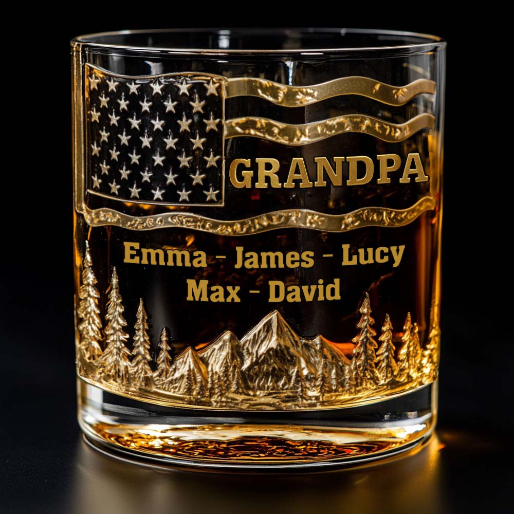 Cool Grandpas Drink Whiskey - Personalized Grandpa Whiskey Glass