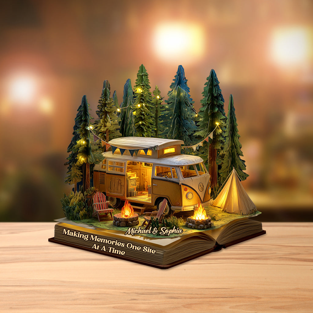 Making Memories One Site At A Time - Personalized Camping Custom Shaped Acrylic Plaque