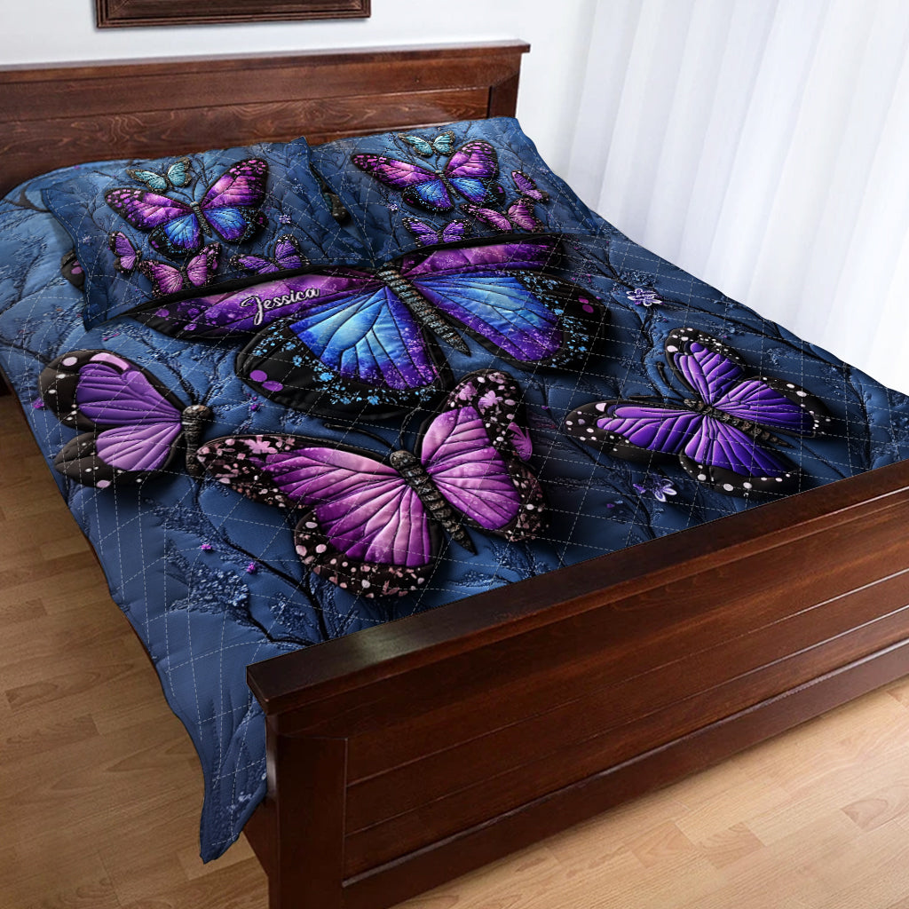 Beautiful Butterflies - Personalized Butterfly Quilt Set