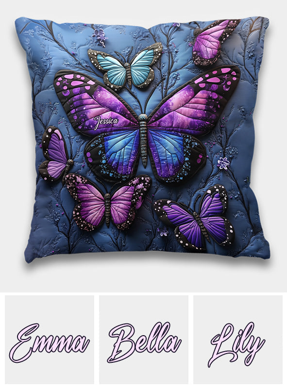Beautiful Butterflies - Personalized Butterfly Throw Pillow