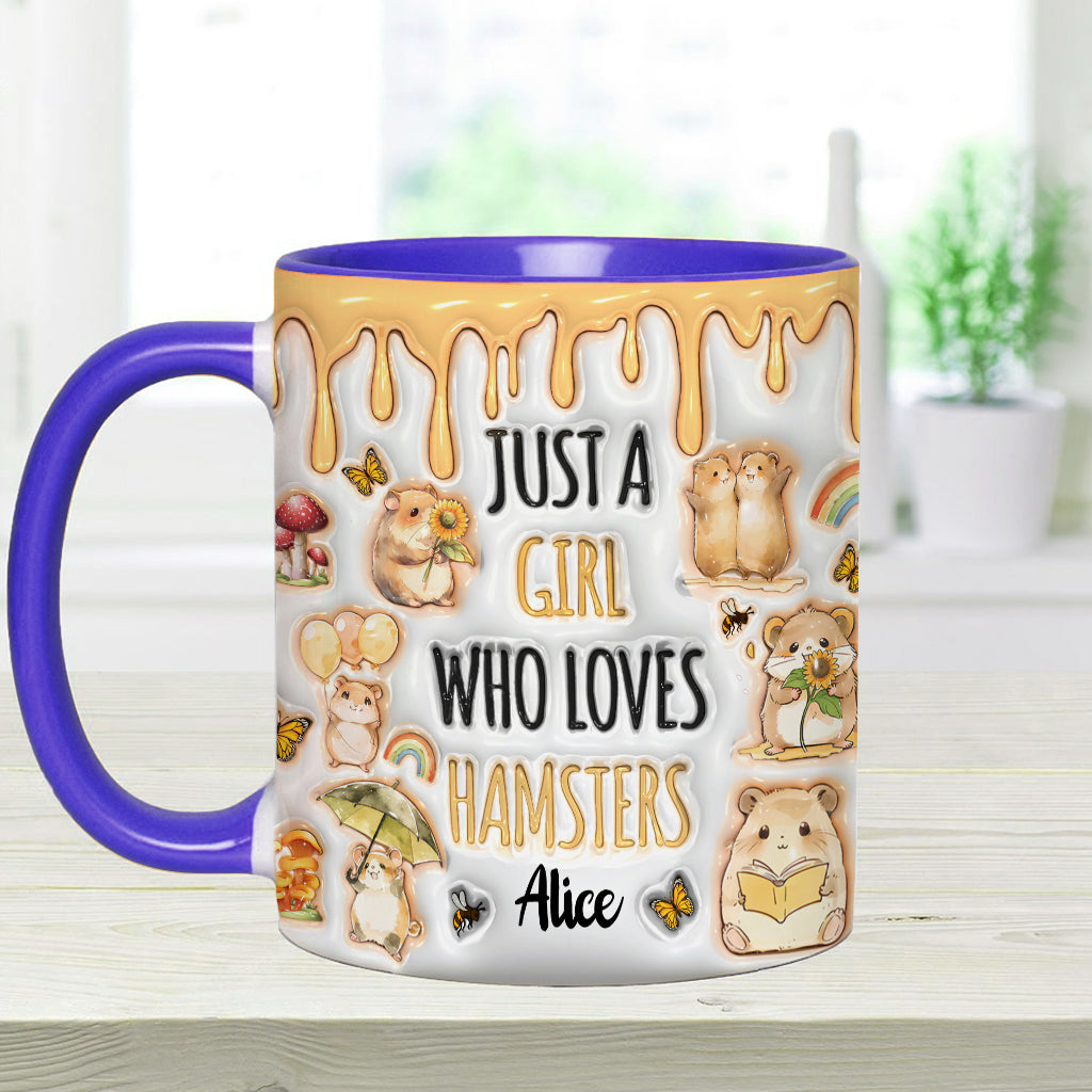 Just A Girl Who Loves Hamsters - Personalized Accent Mug