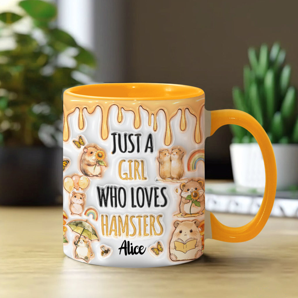 Just A Girl Who Loves Hamsters - Personalized Accent Mug