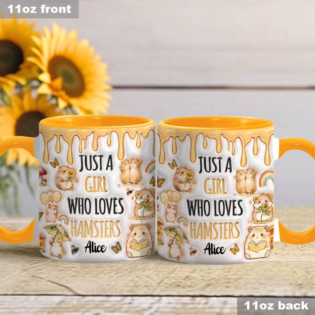 Just A Girl Who Loves Hamsters - Personalized Accent Mug