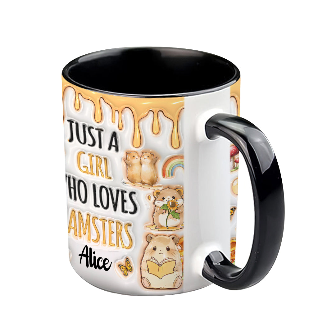 Just A Girl Who Loves Hamsters - Personalized Accent Mug