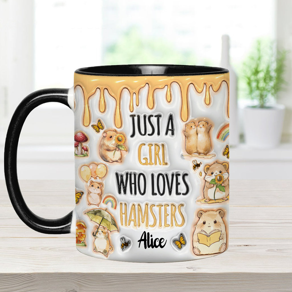 Just A Girl Who Loves Hamsters - Personalized Accent Mug
