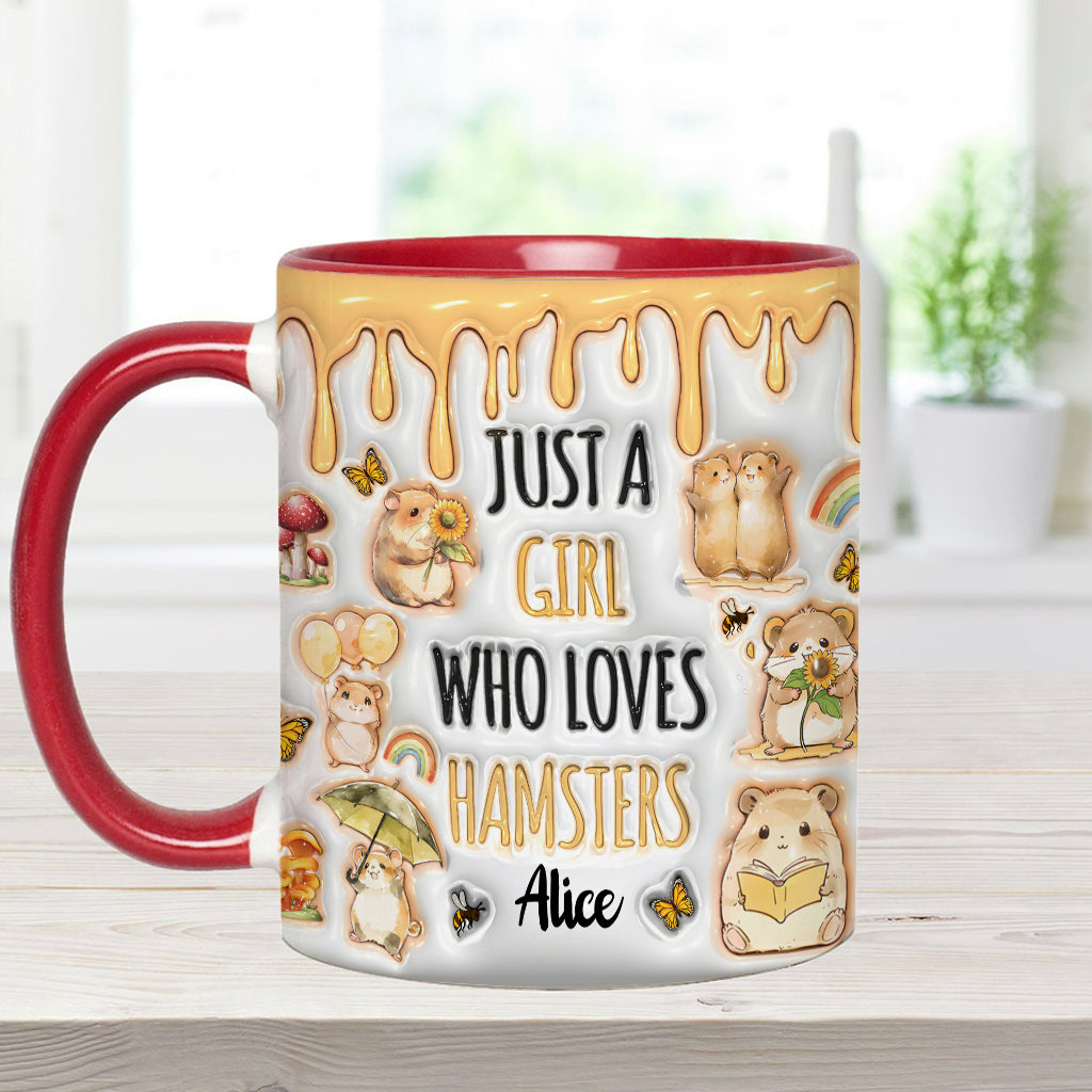Just A Girl Who Loves Hamsters - Personalized Accent Mug