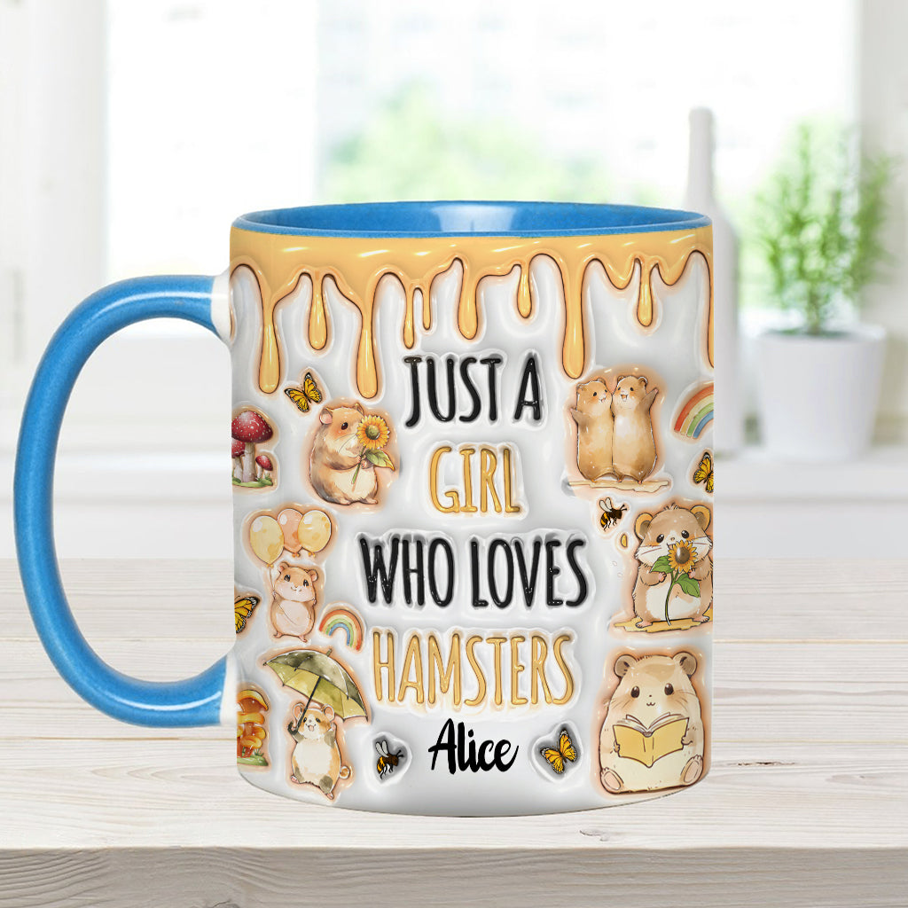 Just A Girl Who Loves Hamsters - Personalized Accent Mug