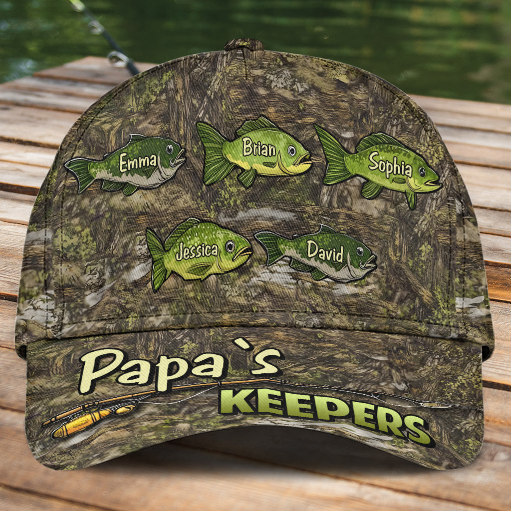 Papa‘s Keepers Camouflage Pattern Fishing - Personalized Fishing Classic Cap