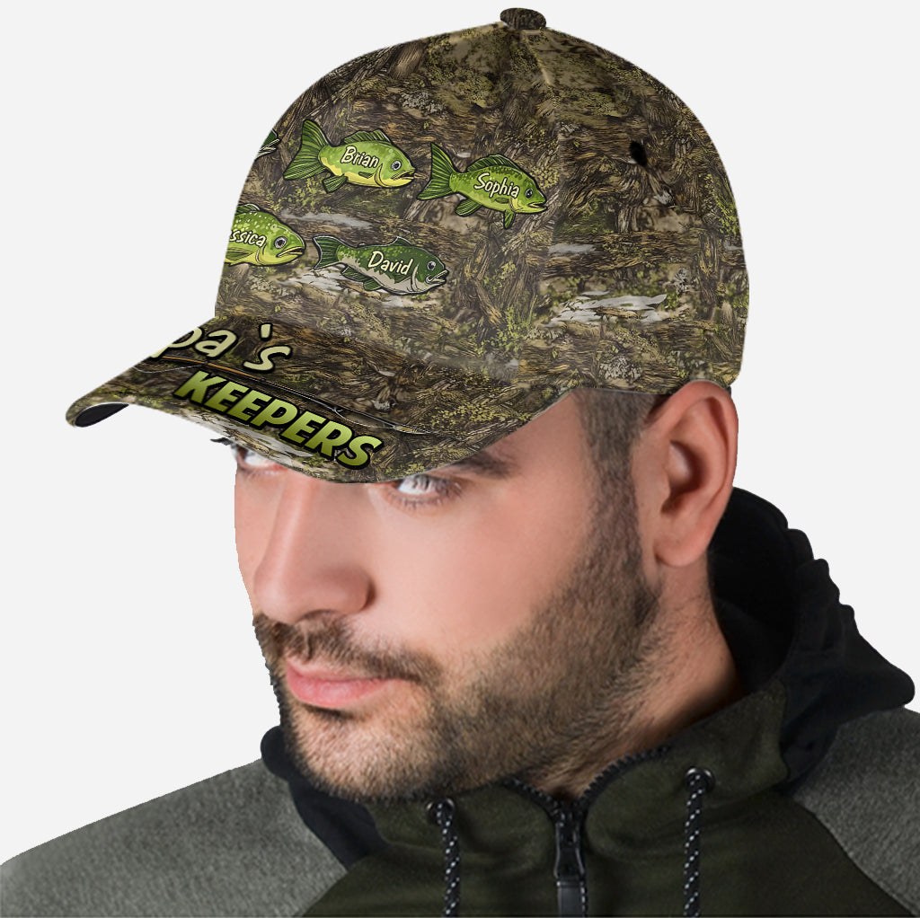 Papa‘s Keepers Camouflage Pattern Fishing - Personalized Fishing Classic Cap