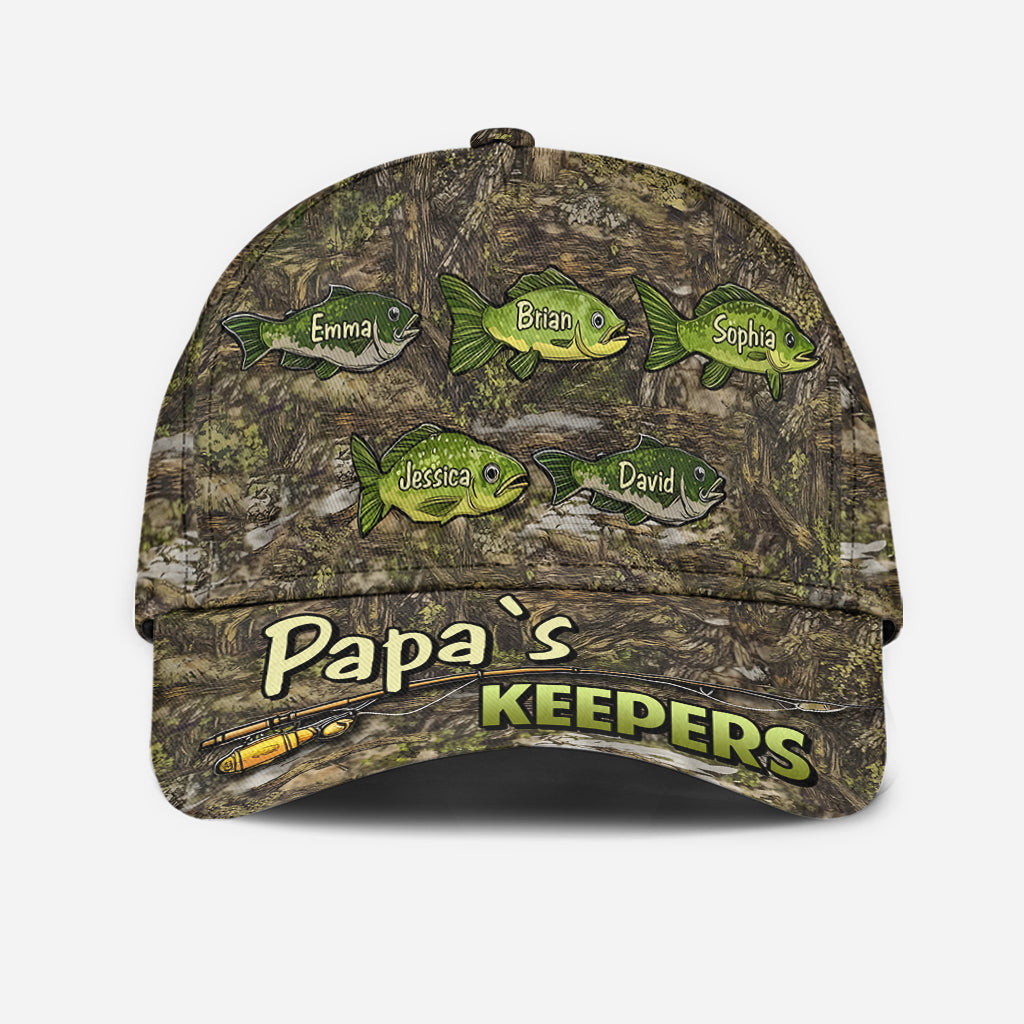 Papa‘s Keepers Camouflage Pattern Fishing - Personalized Fishing Classic Cap