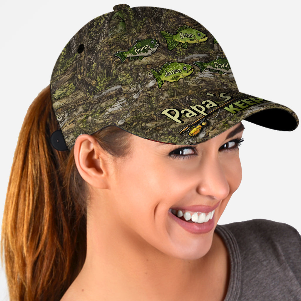 Papa‘s Keepers Camouflage Pattern Fishing - Personalized Fishing Classic Cap