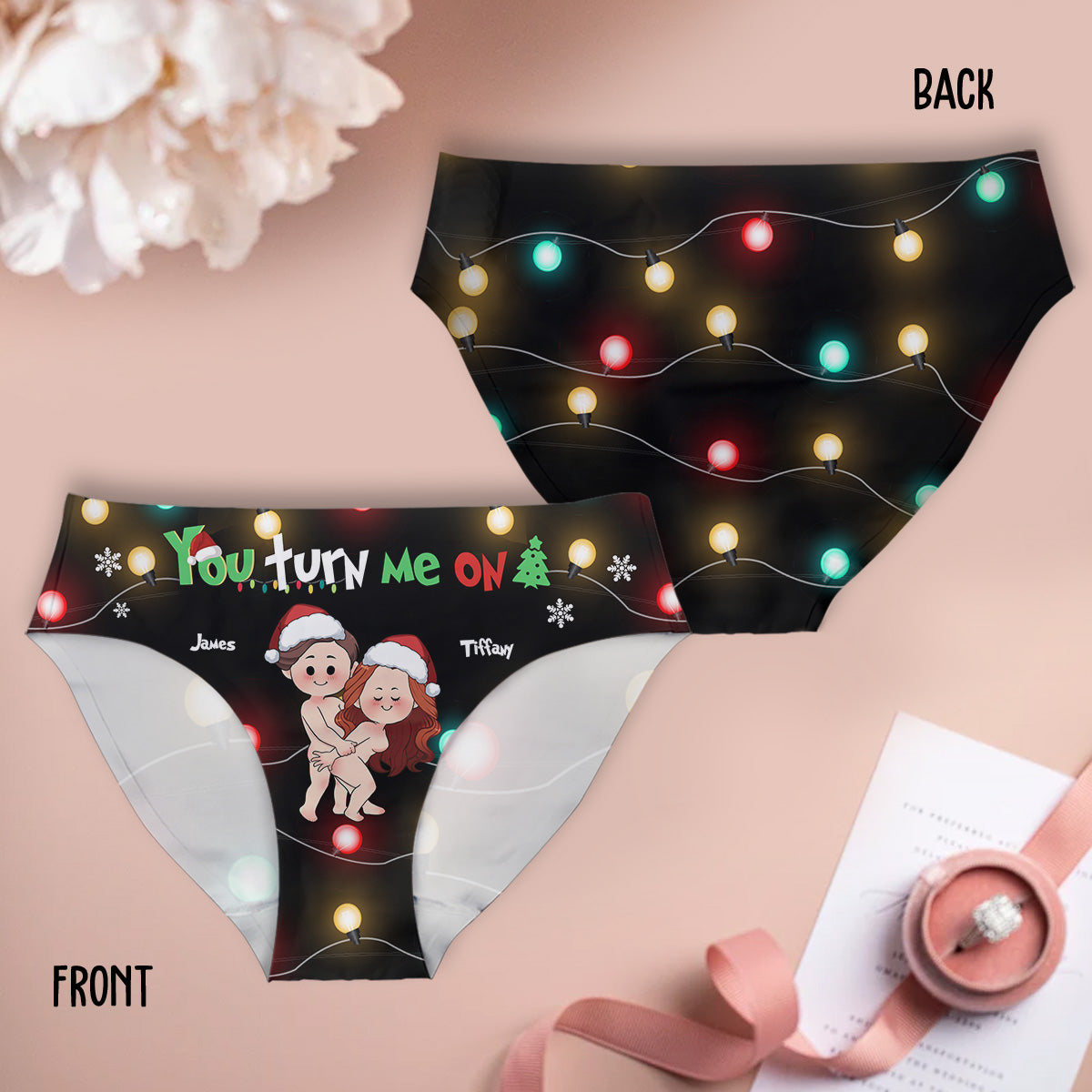 You Turn Me On - Personalized Couple Women Briefs & Men Boxer Briefs