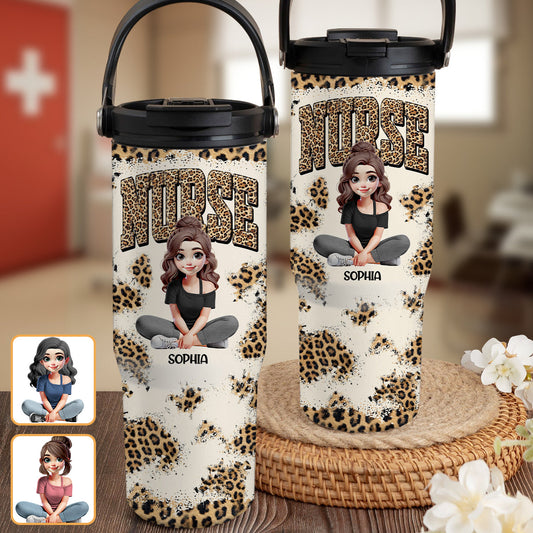 Nurse Life - Personalized Nurse Tumbler With Grip Handle