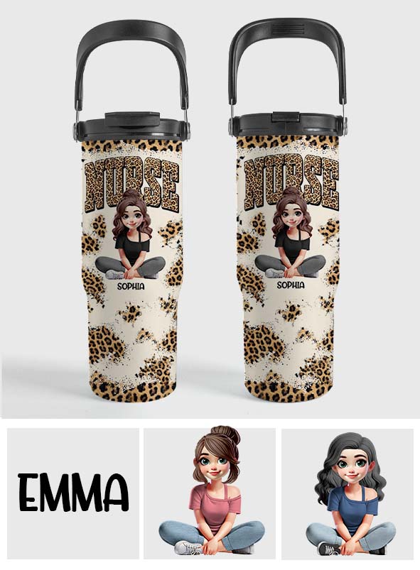 Nurse Life - Personalized Nurse Tumbler With Grip Handle