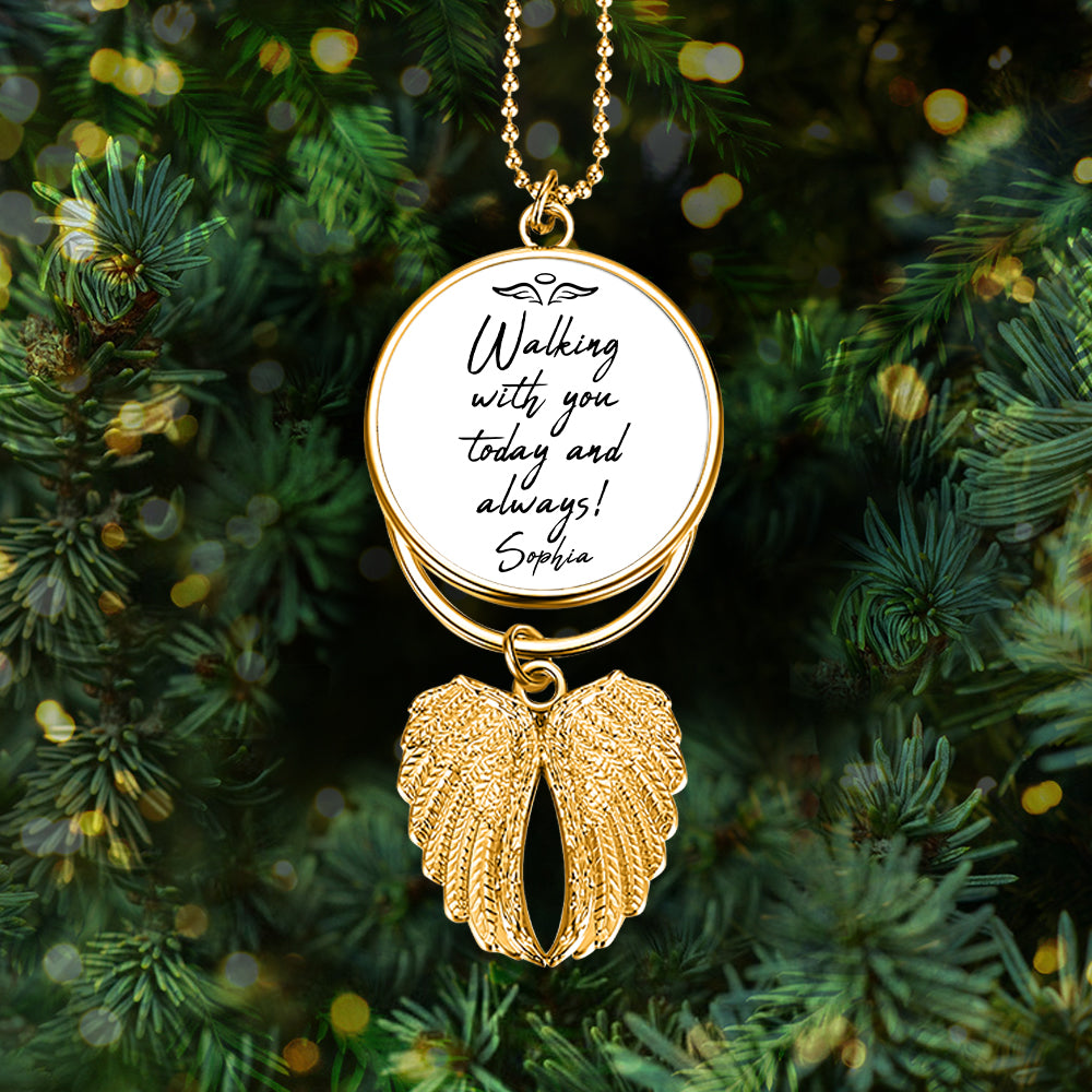 I'll Walk With You Today And Everyday - Personalized Graduation Wings Ornament
