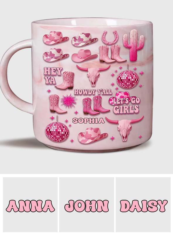 Pink Cowgirl - Personalized Cowgirl Marble Mug