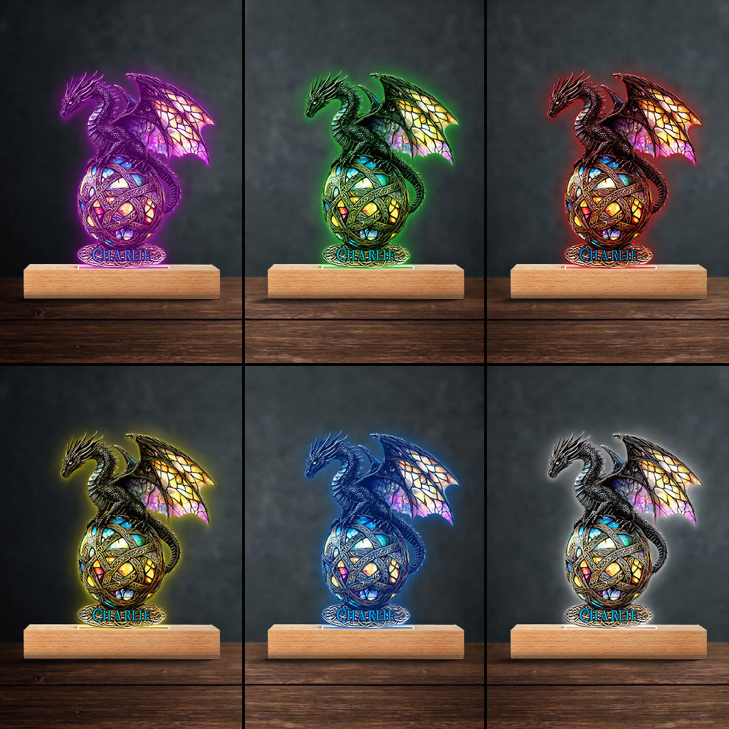 Magic Dragon - Personalized Dragon Shaped Plaque Light Base