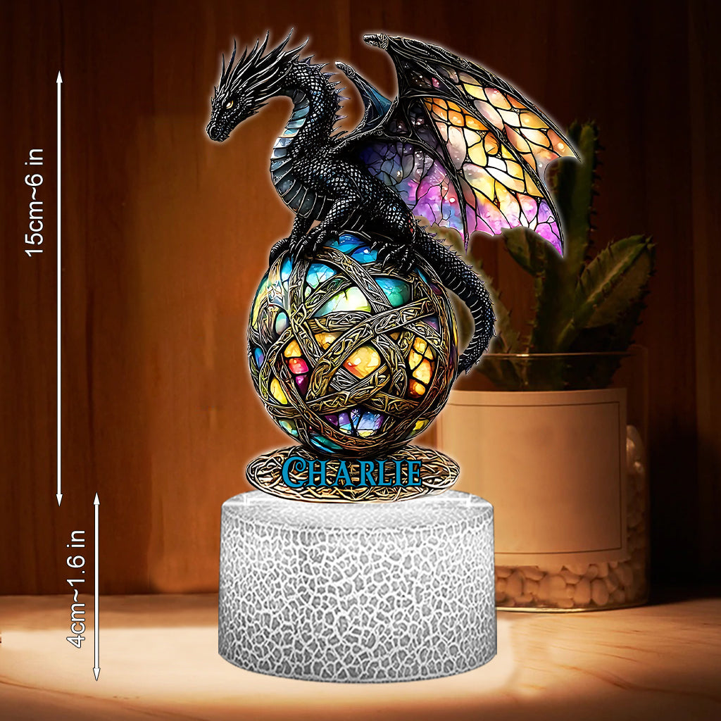 Magic Dragon - Personalized Dragon Shaped Plaque Light Base
