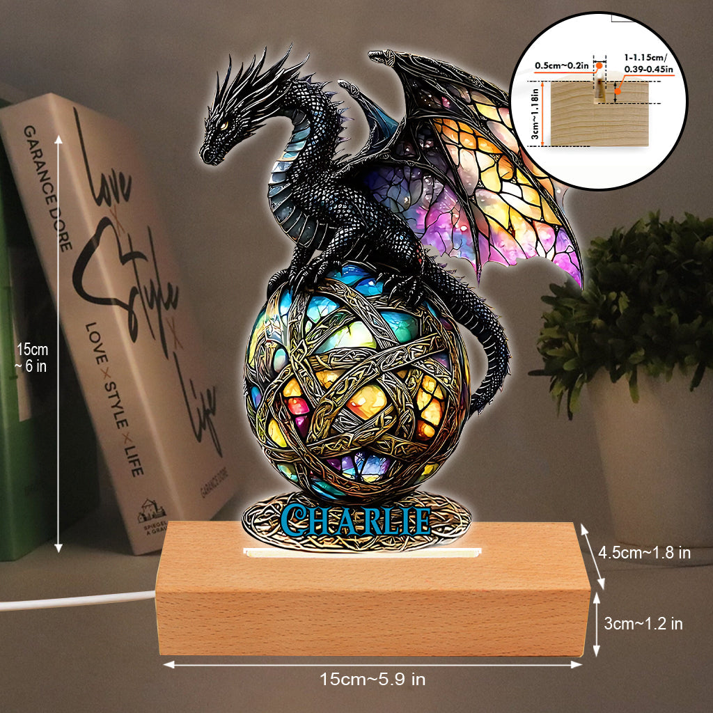 Magic Dragon - Personalized Dragon Shaped Plaque Light Base