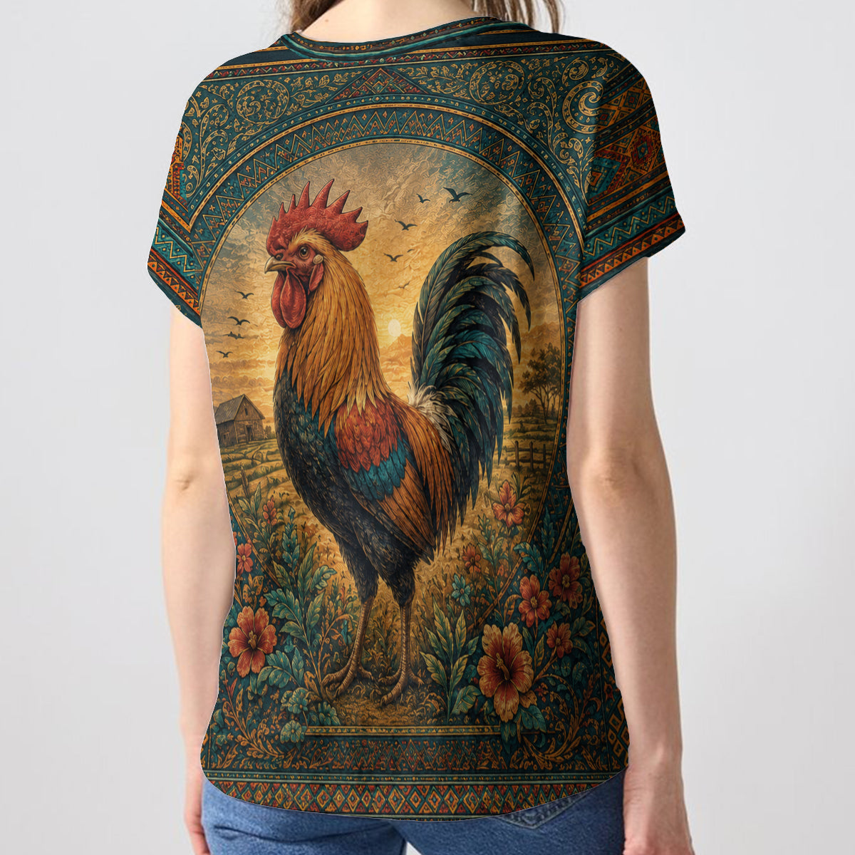 Just A Girl Who Loves Chicken - Personalized Chicken Fully Printed V-Neck T-Shirt