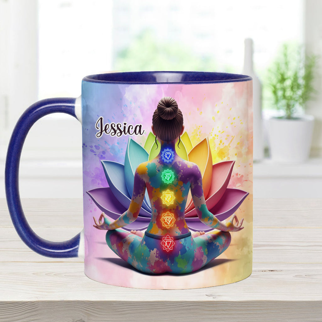 Let That Sht Go - Personalized Yoga Accent Mug