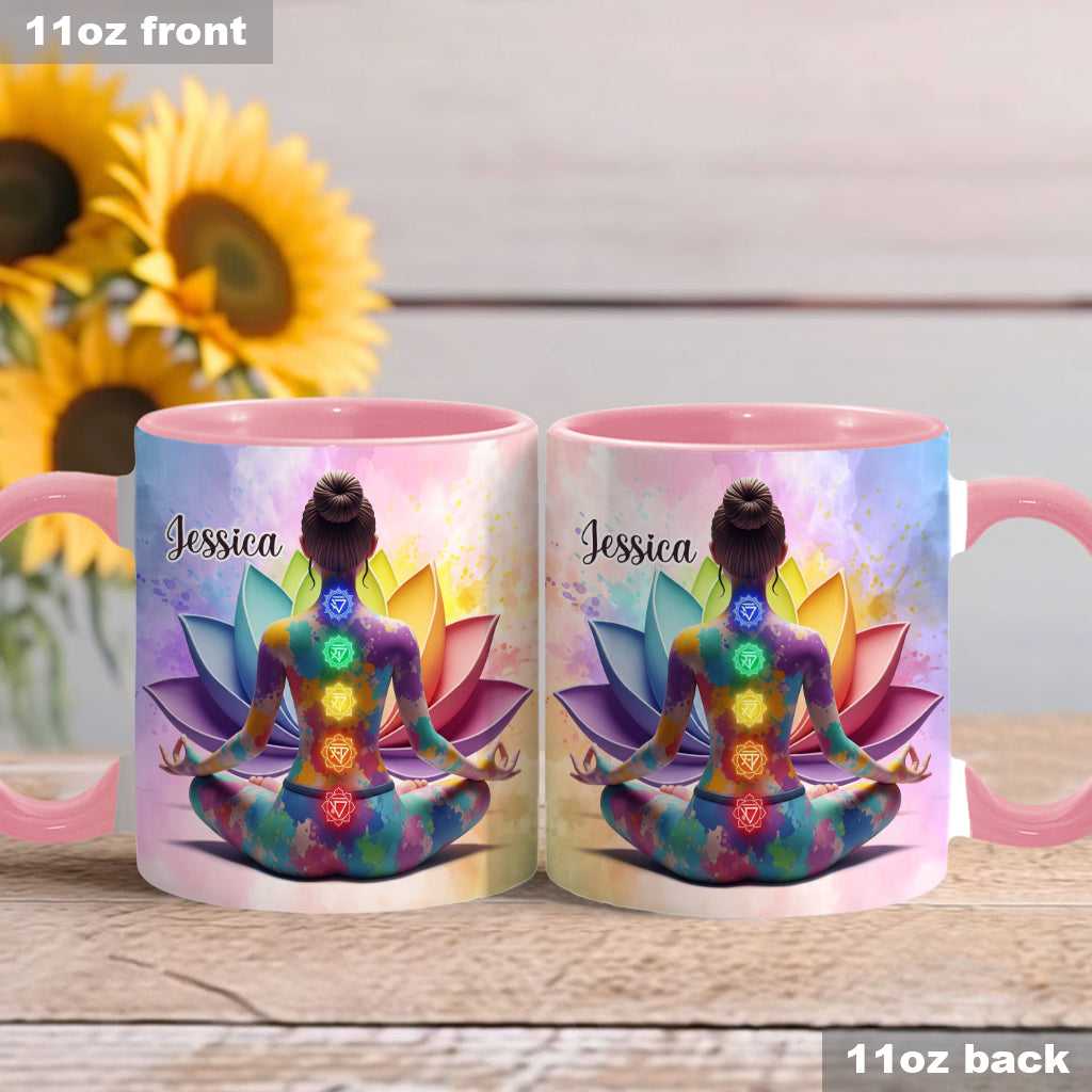 Let That Sht Go - Personalized Yoga Accent Mug