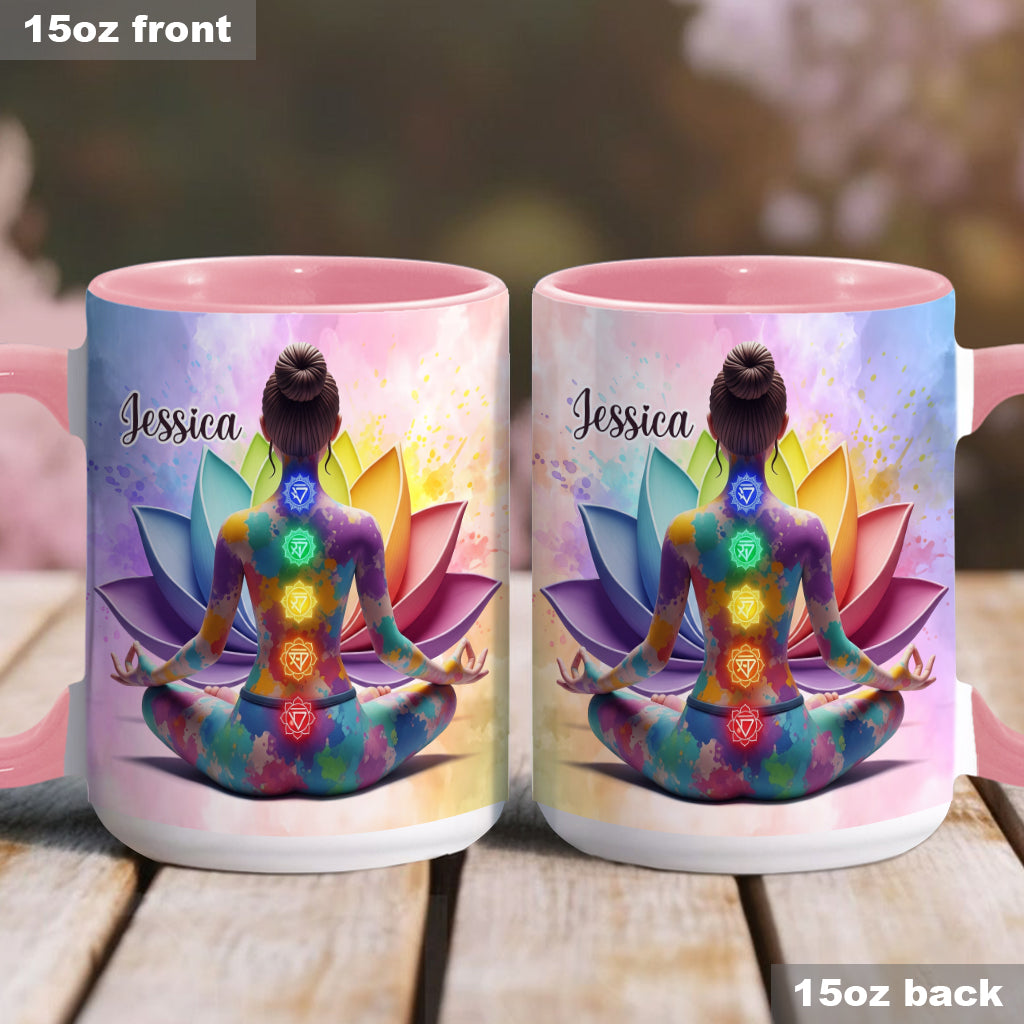 Let That Sht Go - Personalized Yoga Accent Mug