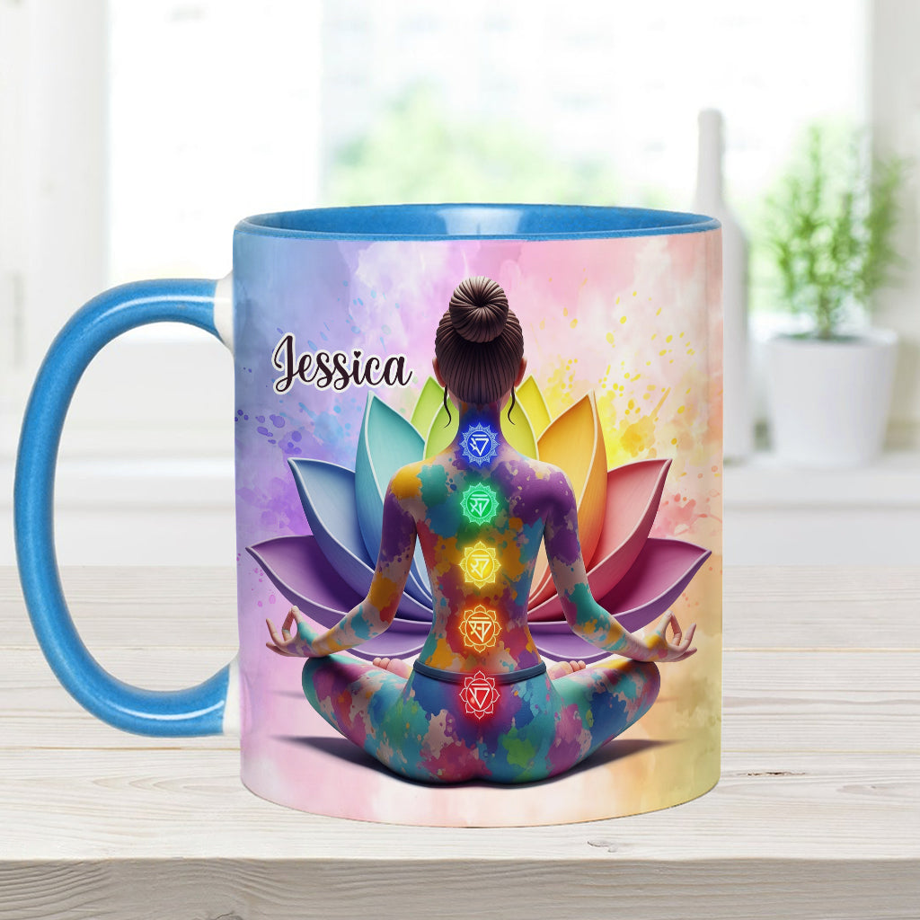 Let That Sht Go - Personalized Yoga Accent Mug