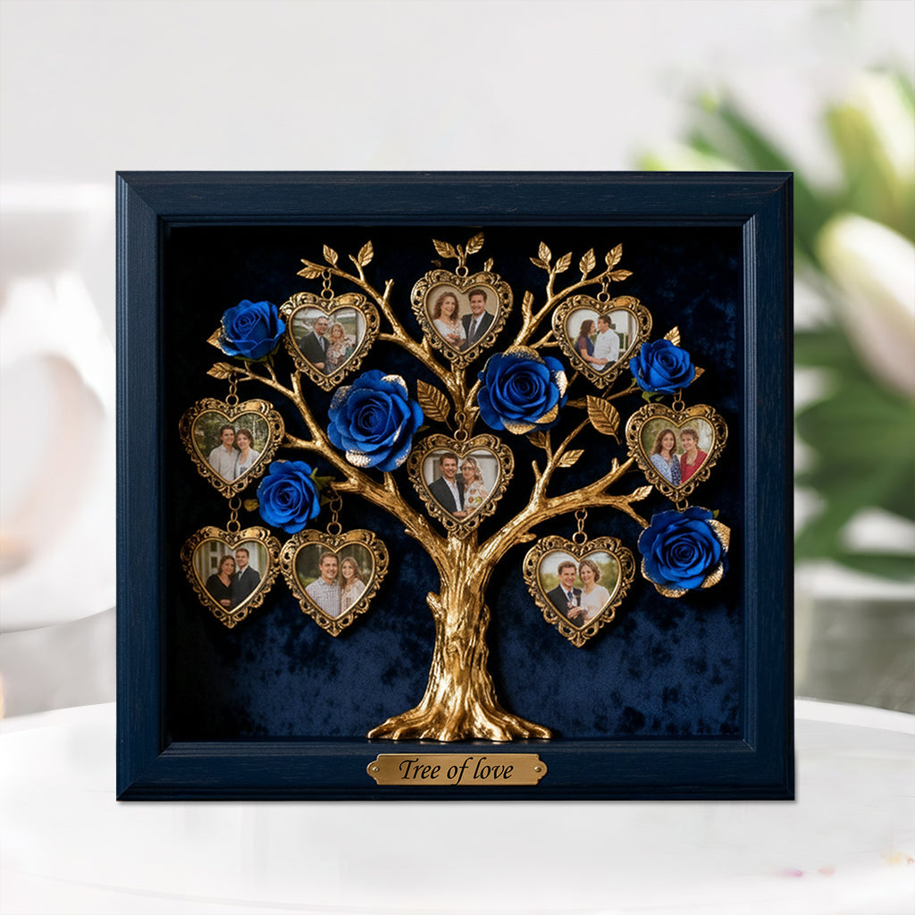 Photo Frame Rose Tree For Couple/ Family/ Mother's Day Gift.... - Personalized Couple Custom Shaped Acrylic Plaque