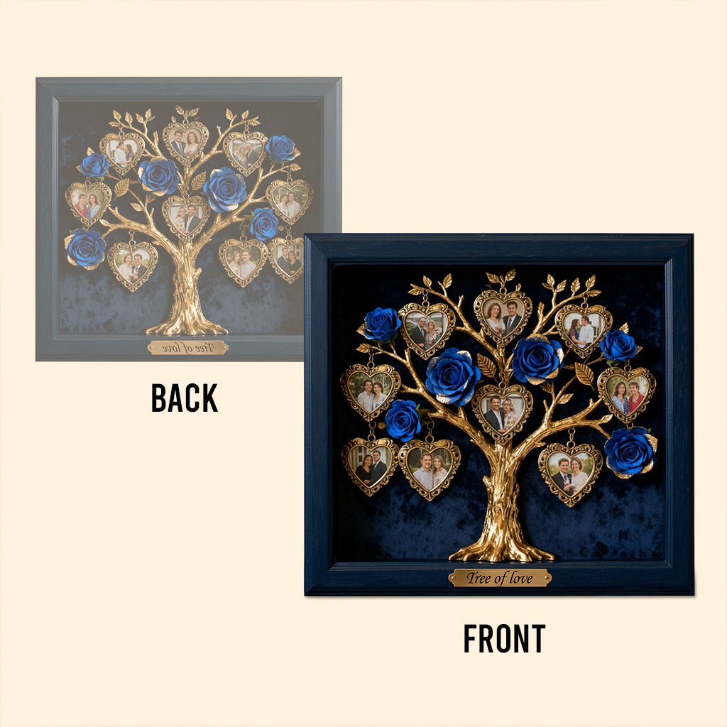 Photo Frame Rose Tree For Couple/ Family/ Mother's Day Gift.... - Personalized Couple Custom Shaped Acrylic Plaque