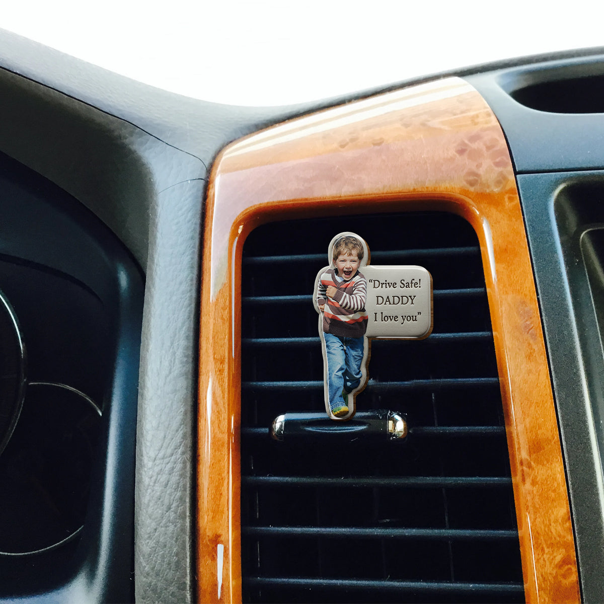 Drive Safe, Love You - Personalized Father Shaped Car Visor Clip