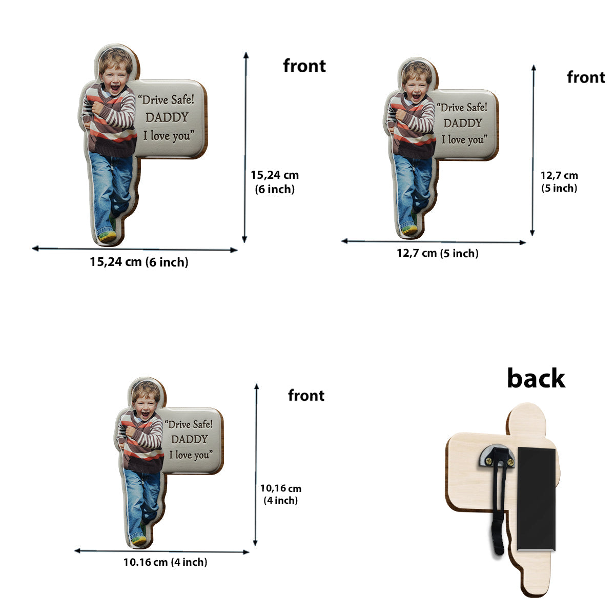 Drive Safe, Love You - Personalized Father Shaped Car Visor Clip