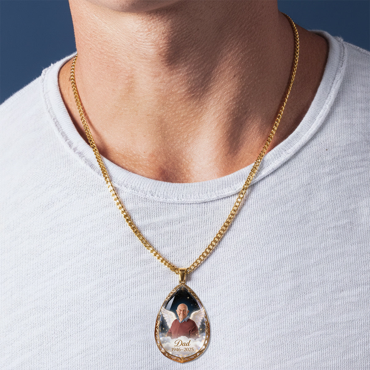 I Miss You - Personalized Memorial Shaped Metal Pendant Necklace