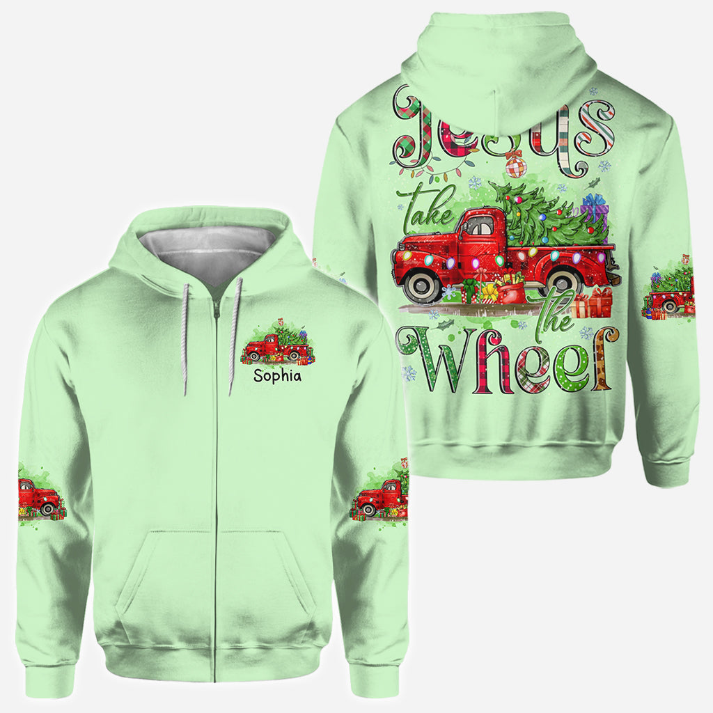 Jesus Take The Wheel - Personalized Christmas All Over Shirt