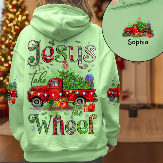 Jesus Take The Wheel - Personalized Christmas All Over Shirt