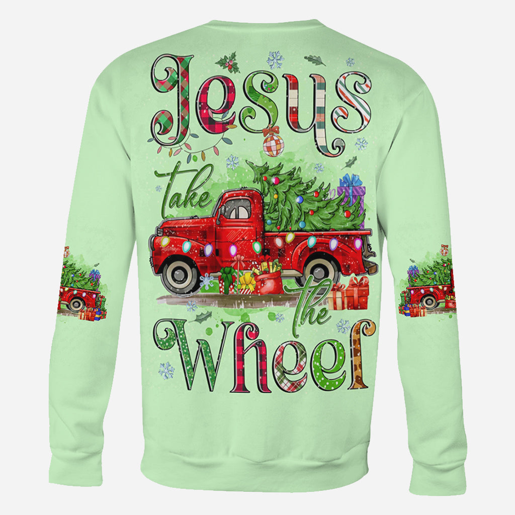Jesus Take The Wheel - Personalized Christmas All Over Shirt