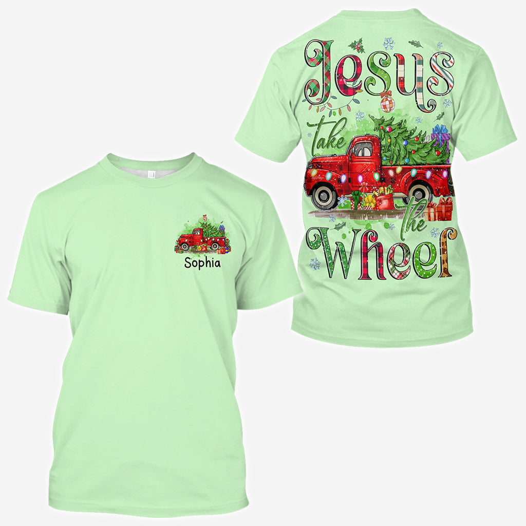 Jesus Take The Wheel - Personalized Christmas All Over Shirt