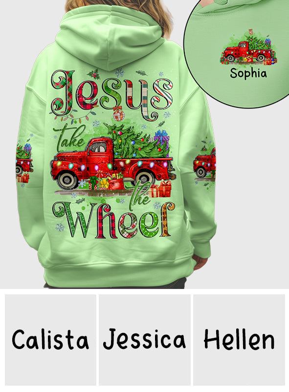 Jesus Take The Wheel - Personalized Christmas All Over Shirt